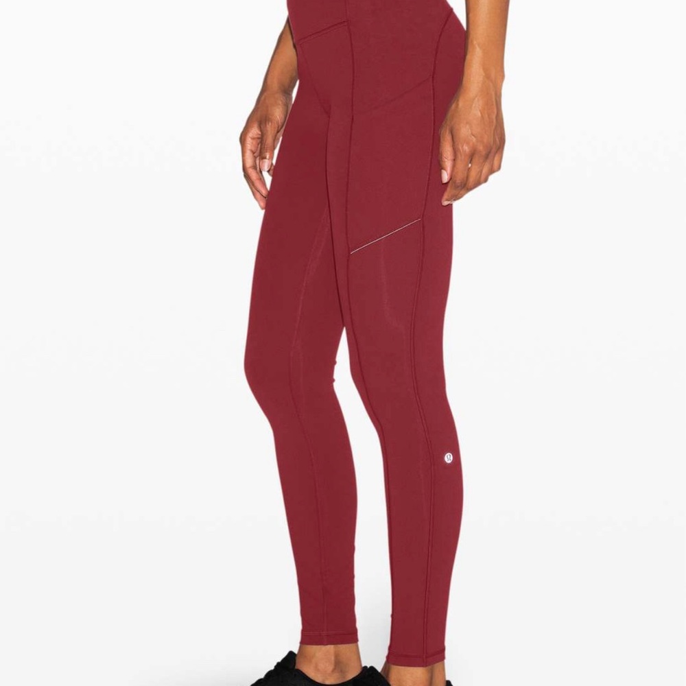 Lululemon leggings. Size 4. Maroon. Length: 28”